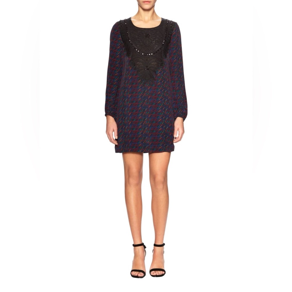 Tracy Reese Black Dress with Multicolor Accents size small NWT - Picture 2 of 12